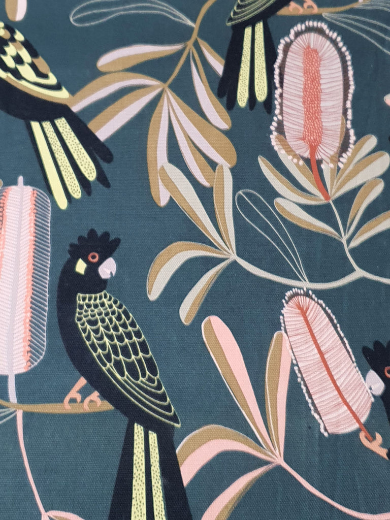 Pram/stroller seat liner-Large black cockatoo parrot