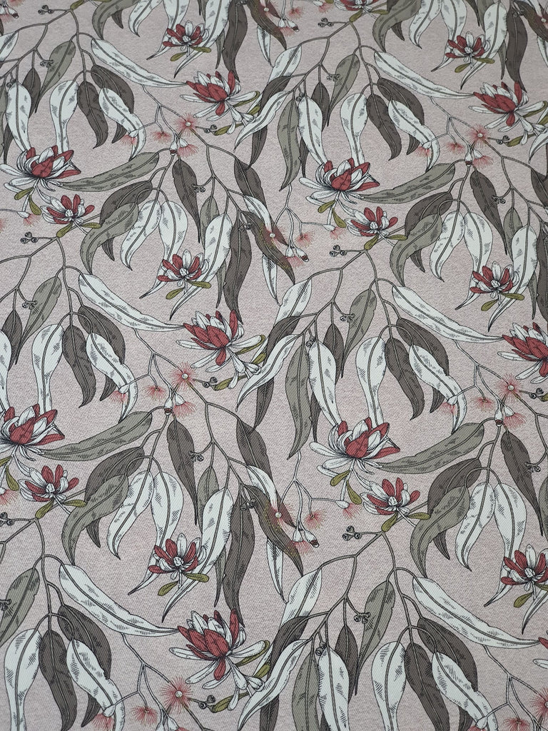 Pram/stroller seat liner-Gum leaves,pink