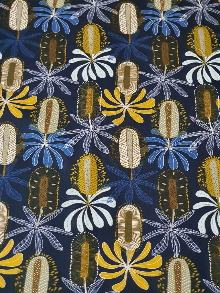 Pram/stroller seat liner-Australian banksia flowers