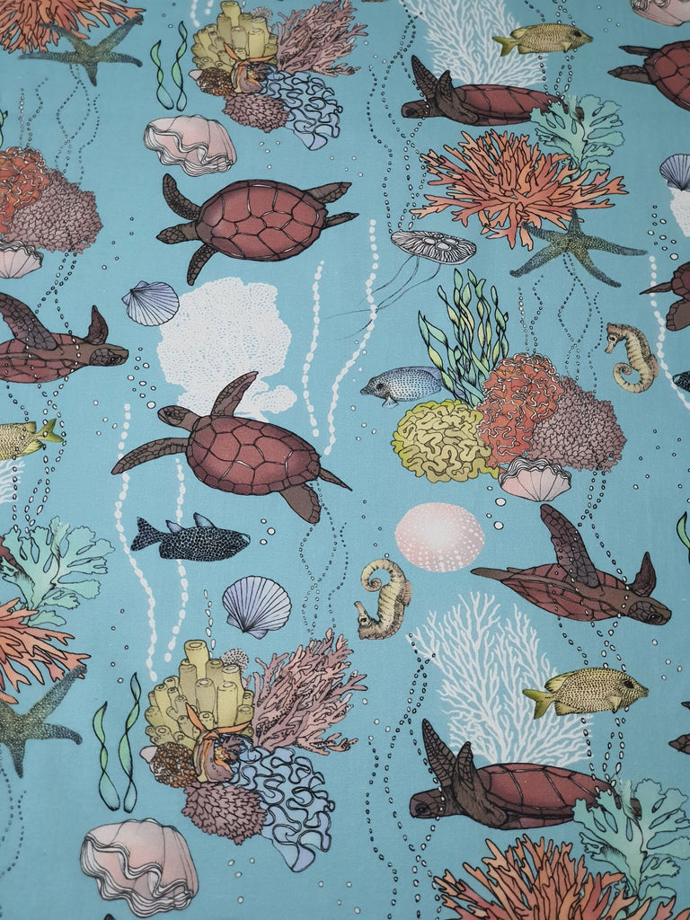 Pram/stroller seat liner-Swimming turtles
