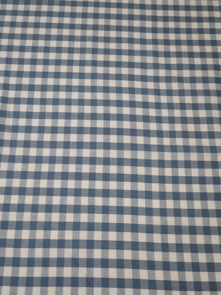 Pram/stroller seat liner-Slate blue gingham