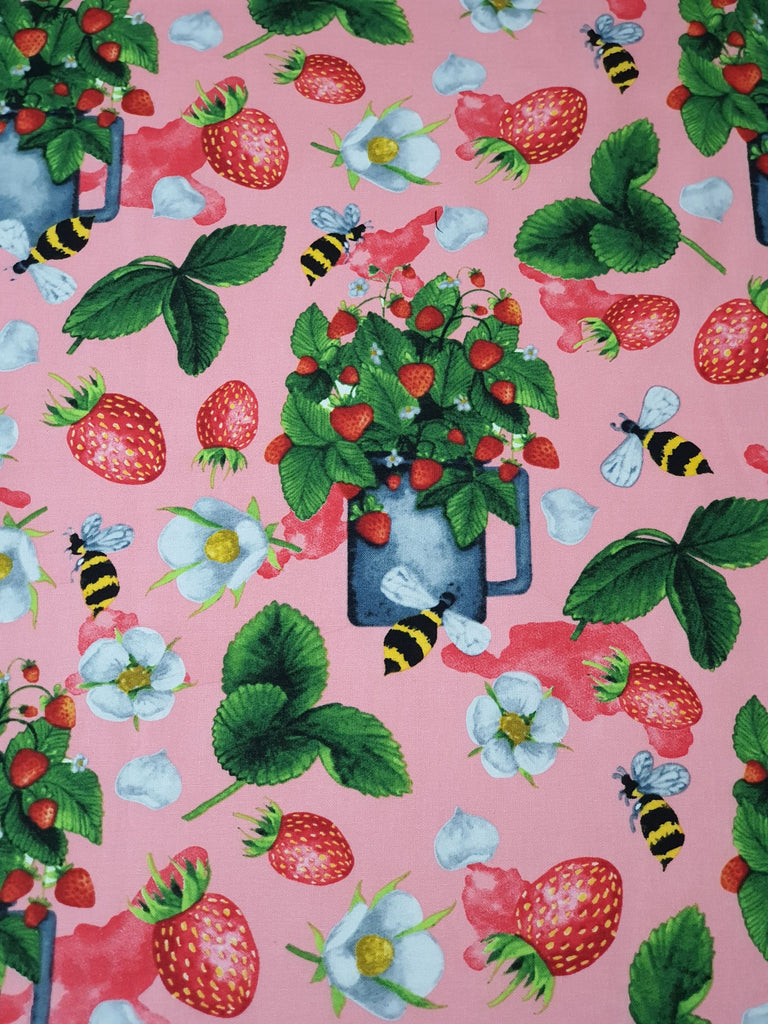 Pram/stroller bassinet liner-Strawberry garden