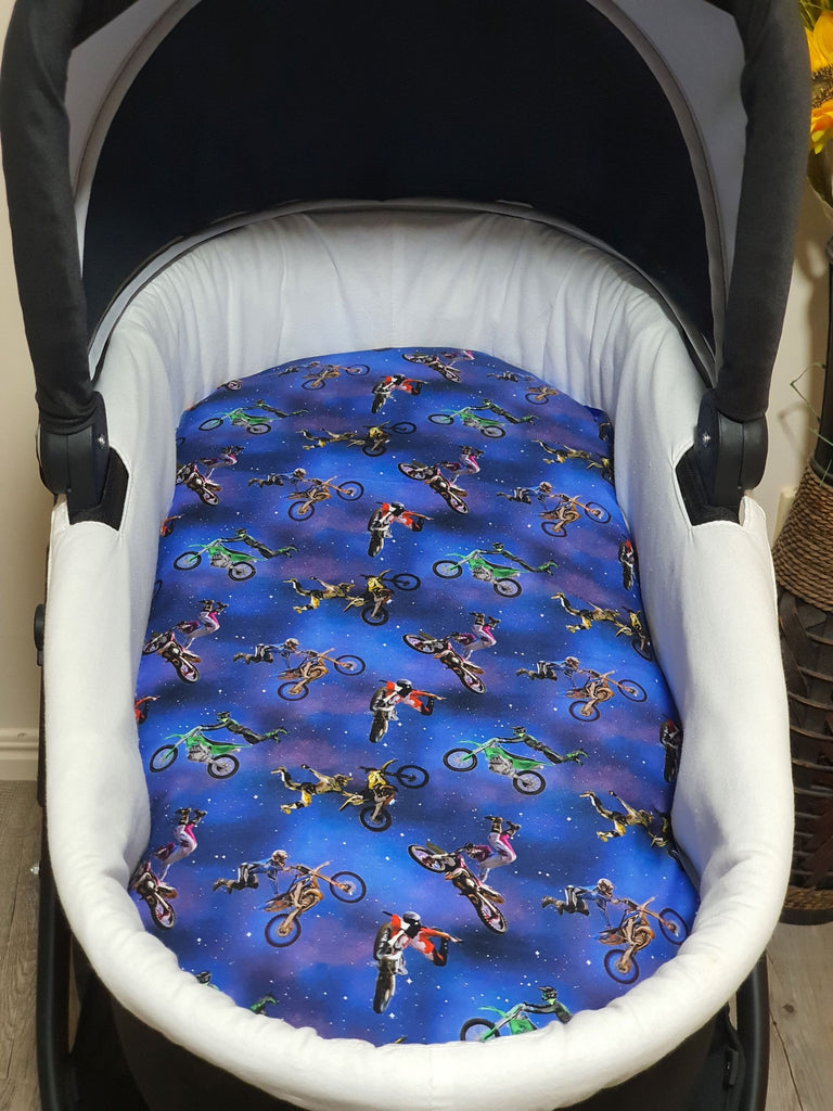 Pram bassinet liner-Motorbike stunts