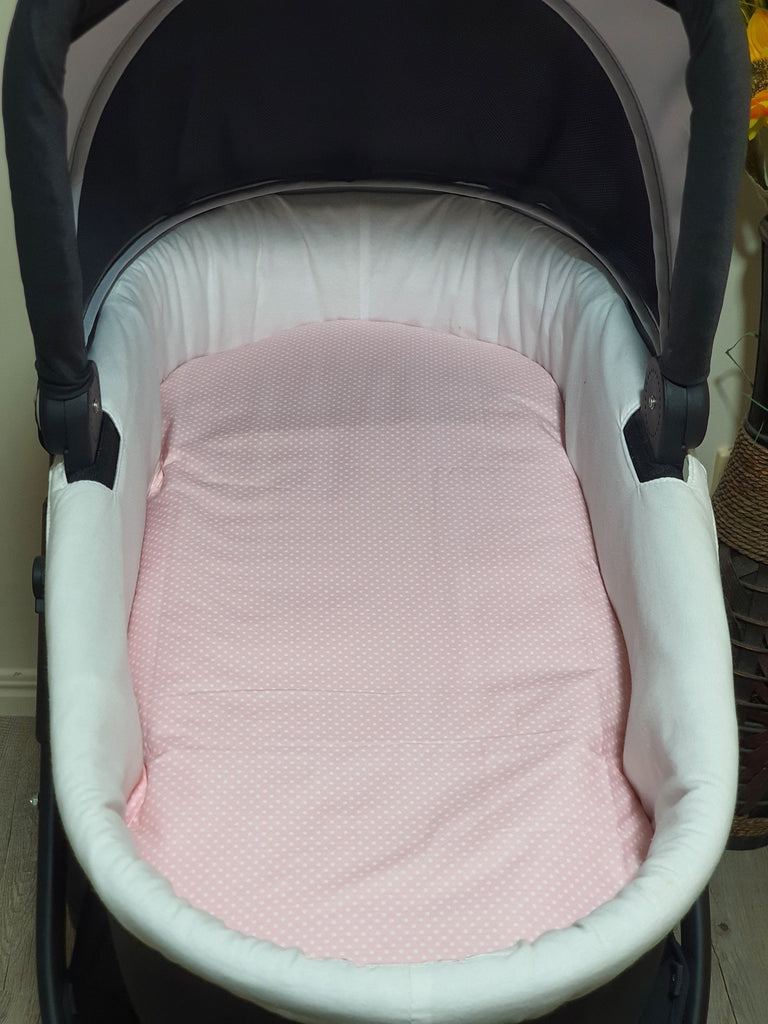 Pram/stroller bassinet liner-Pin spots,pink