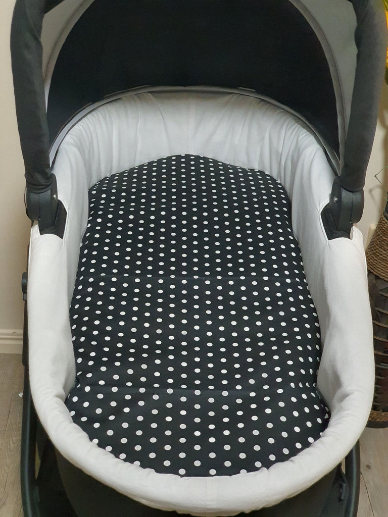 Pram bassinet liner-Polka dot,black