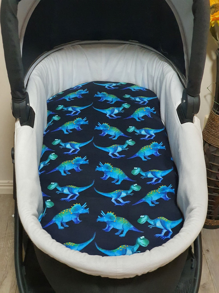 Pram/stroller bassinet liner-Steggy & T dinosaurs