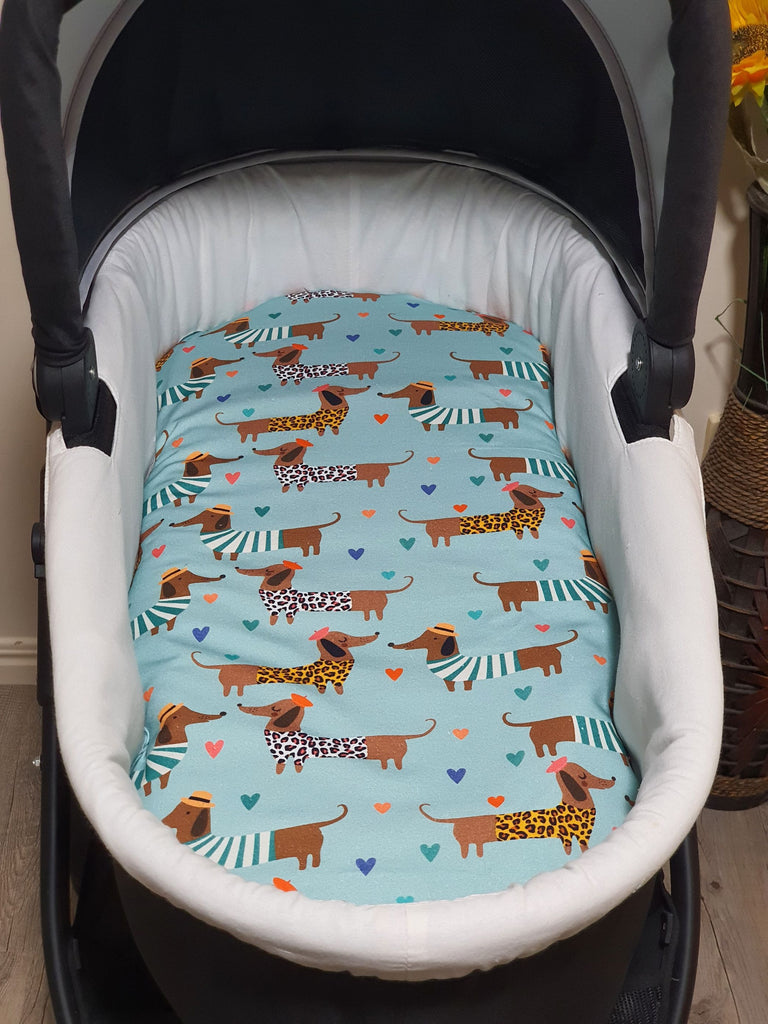 Pram/stroller bassinet liner-Stylish sausage dogs