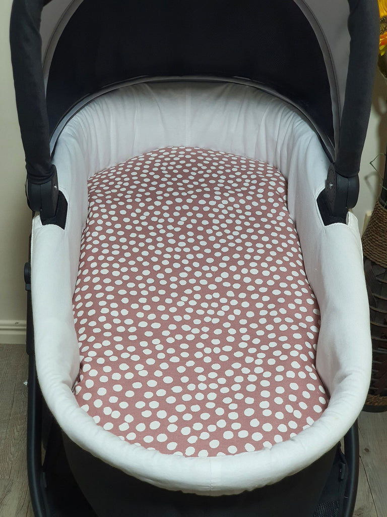 Pram/stroller bassinet liner-Dots,dusty pink