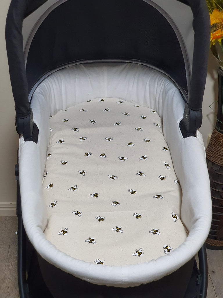 Pram/stroller bassinet liner-Bees,natural