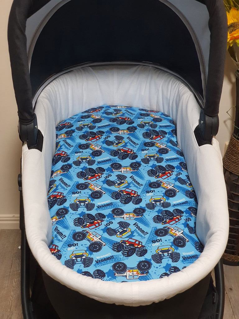 Pram/stroller bassinet liner-Monster trucks