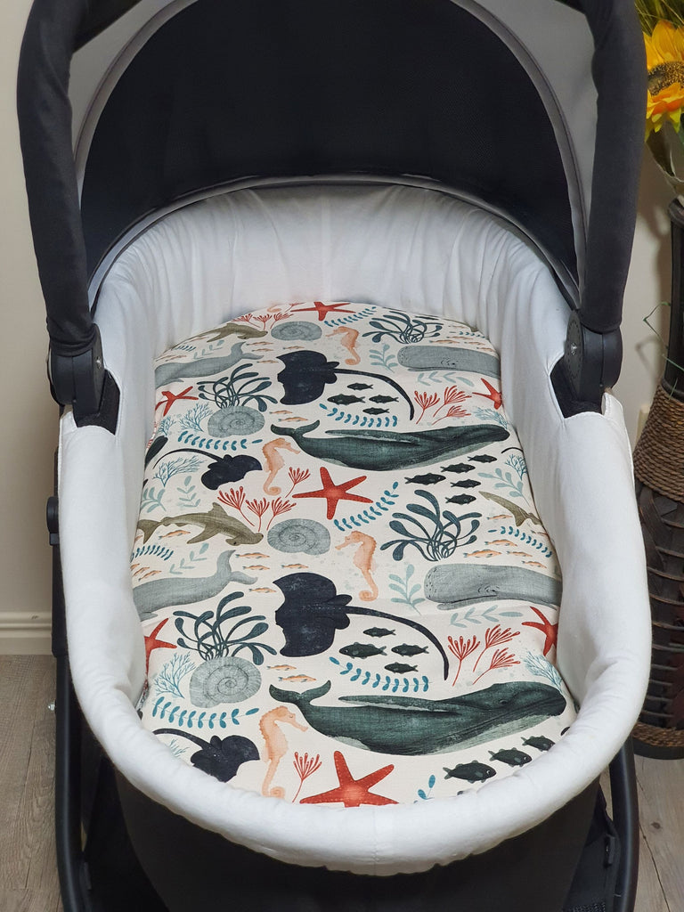 Pram/stroller bassinet liner-Sea sounds