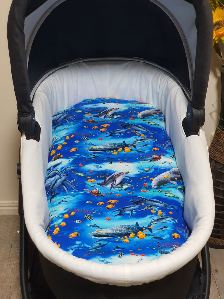 Pram/stroller bassinet liner-Reef life,sea life