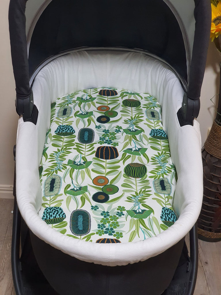 Pram/stroller bassinet liner-Australian dusk floral