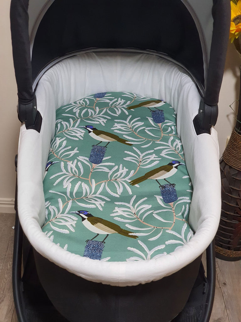 Pram/stroller bassinet liner-Blue face honeyeater bird