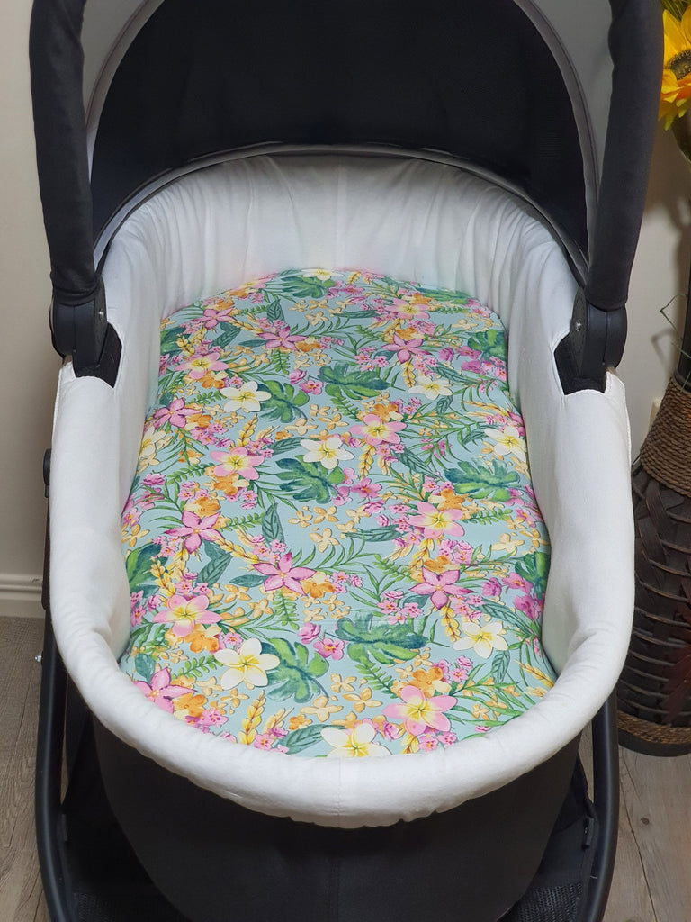Pram/stroller bassinet liner-Frangipani flowers