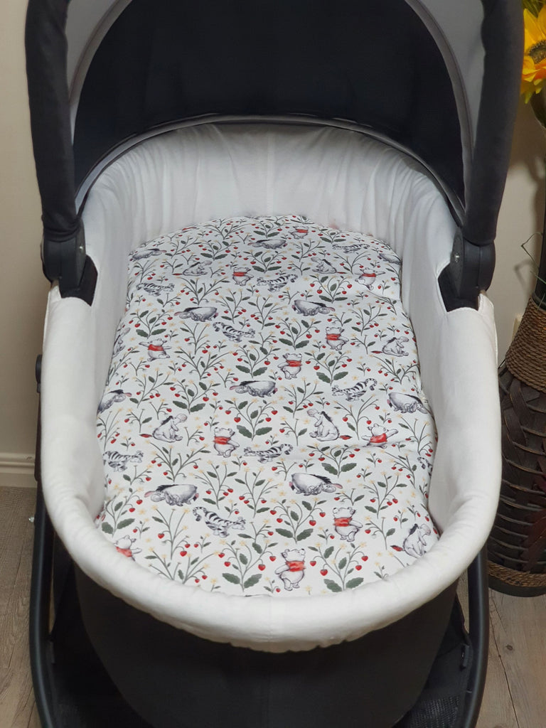 Pram/stroller bassinet liner-Bear,strawberries