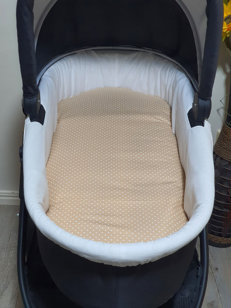 Pram/stroller bassinet liner-Pin spots,beige brown