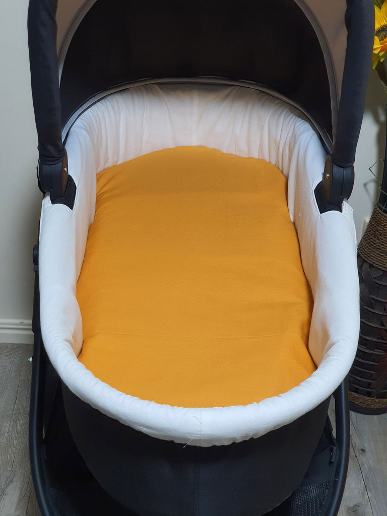 Pram/stroller bassinet liner-Mustard gingham