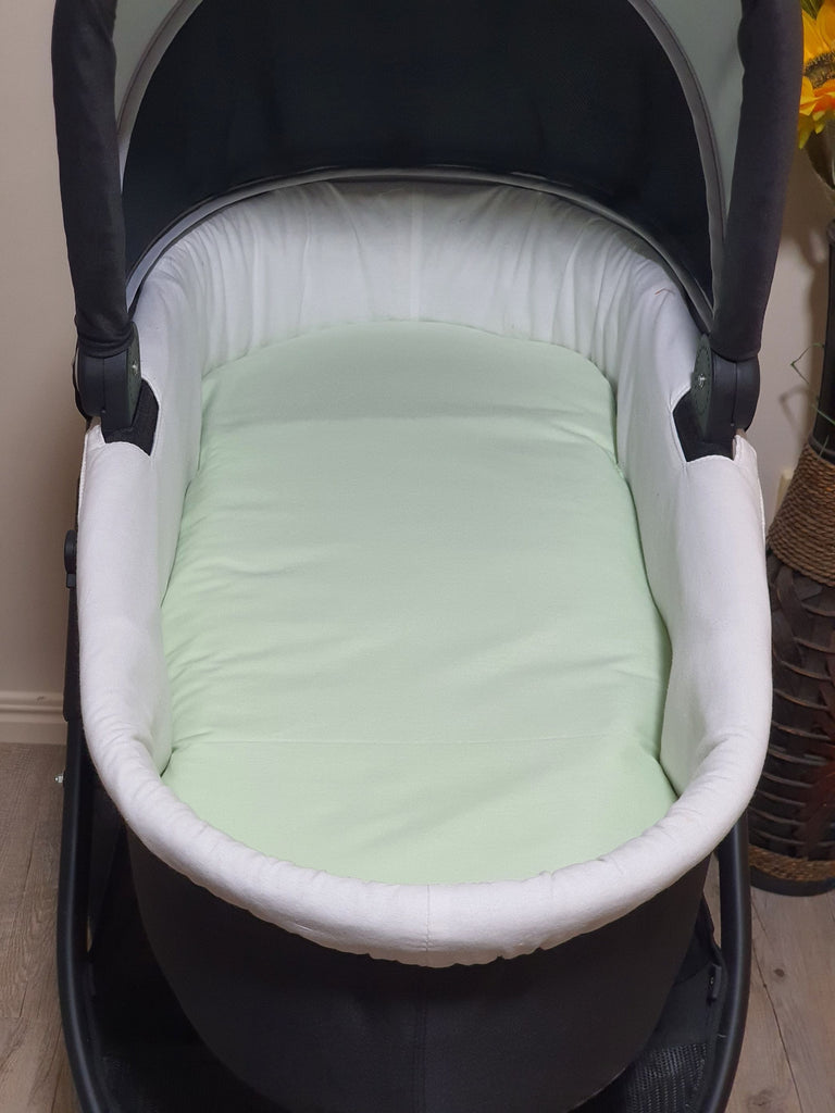 Pram/stroller bassinet liner-Pastel gingham,green