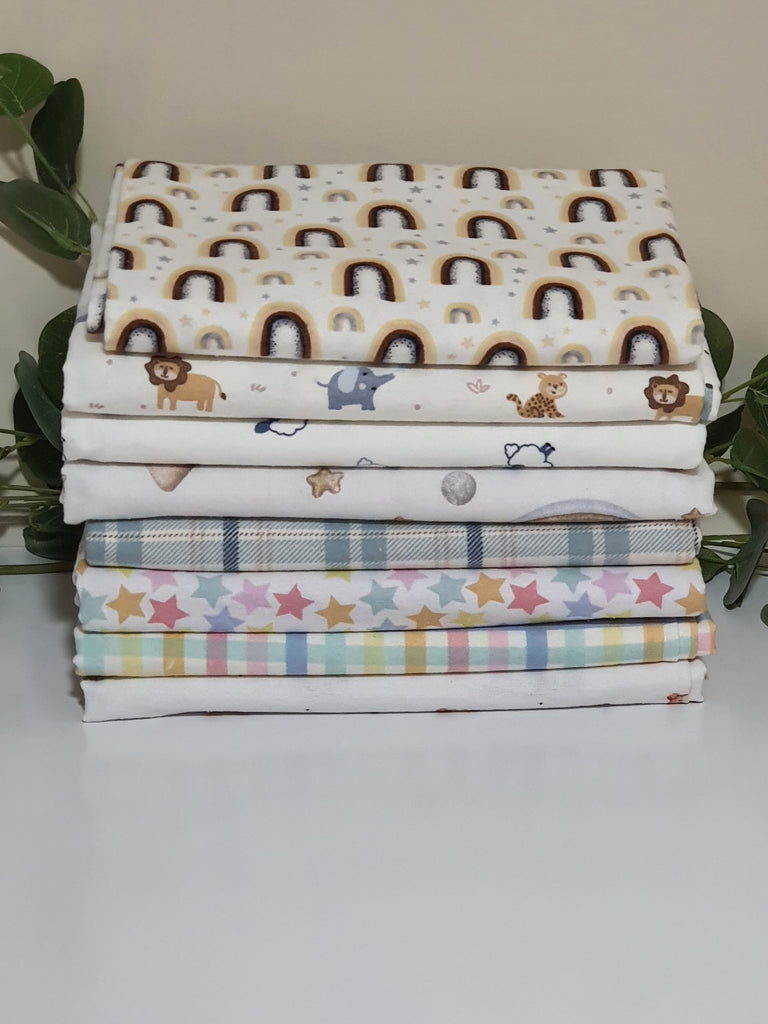 Flannelette baby wraps,blankets-Pastel tones