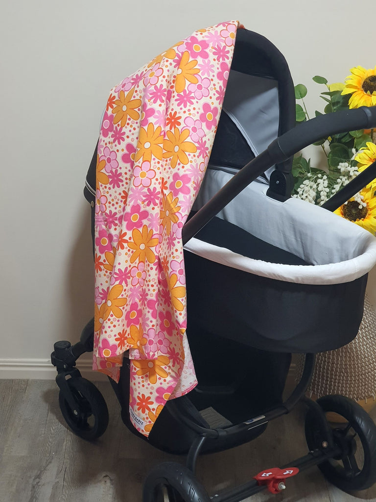 Flannelette baby wraps,blankets-Pink tones