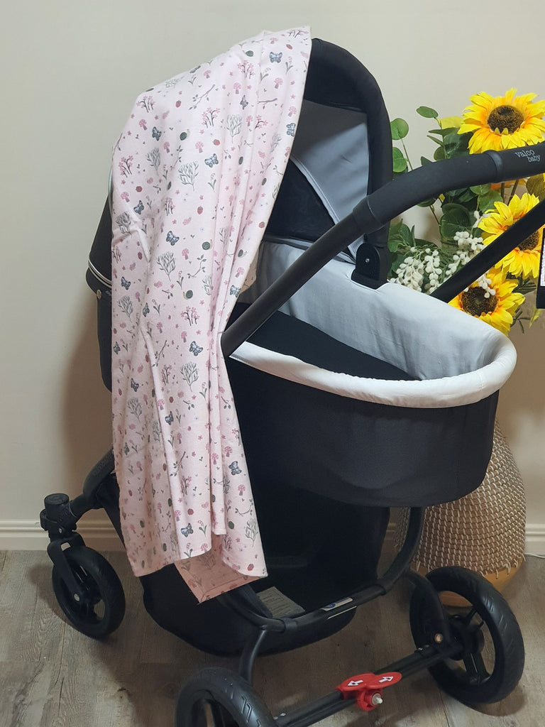 Flannelette baby wraps,blankets-Pink tones