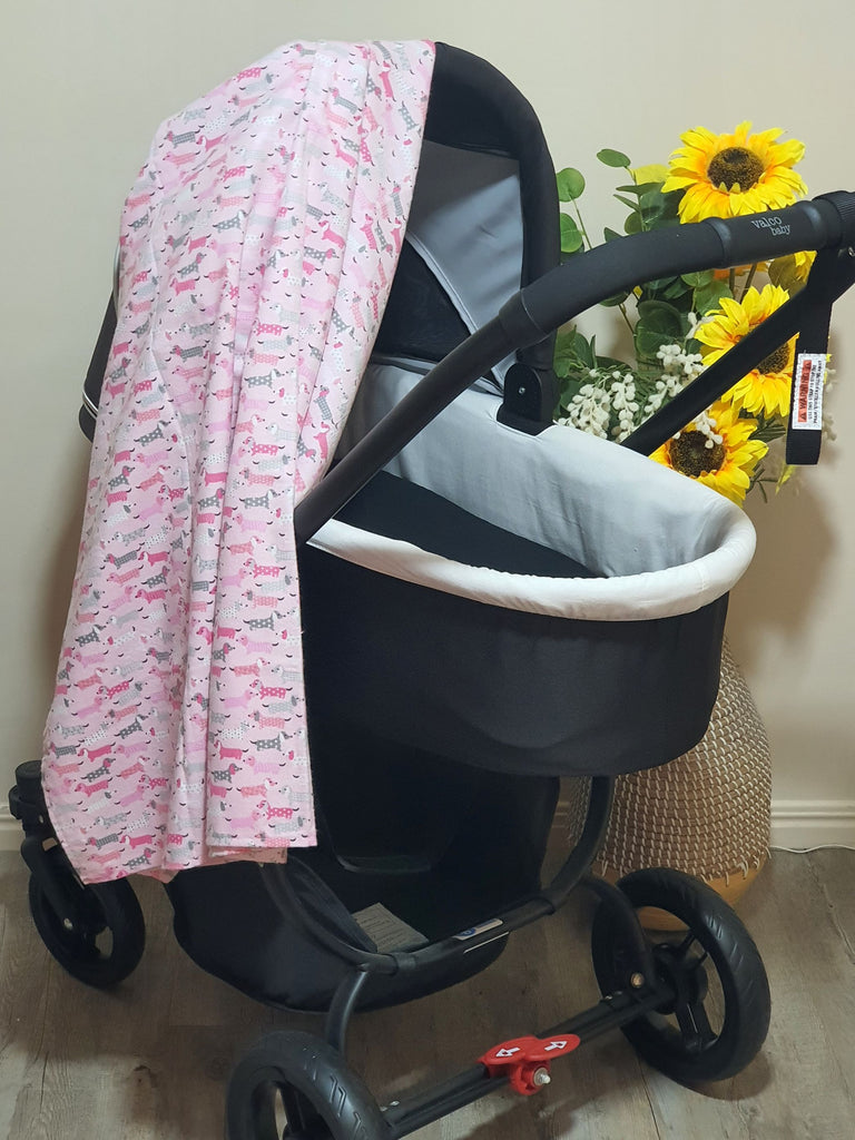 Flannelette baby wraps,blankets-Pink tones