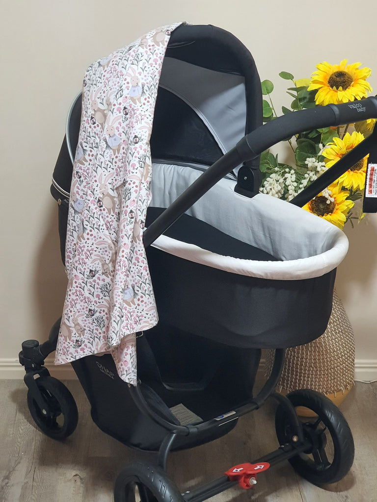 Flannelette baby wraps,blankets-Pink tones