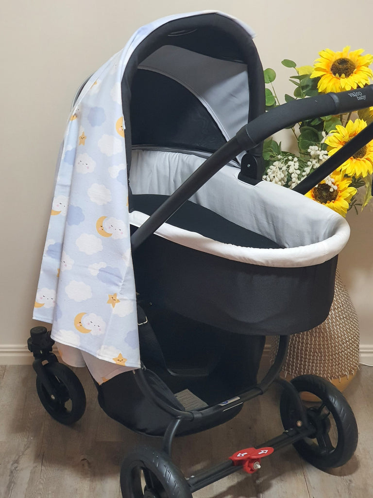 Flannelette baby wraps,blankets-Pastel blue tones