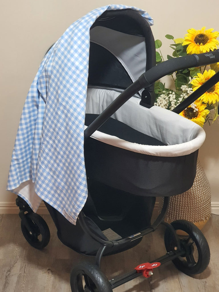 Flannelette baby wraps,blankets-Pastel blue tones