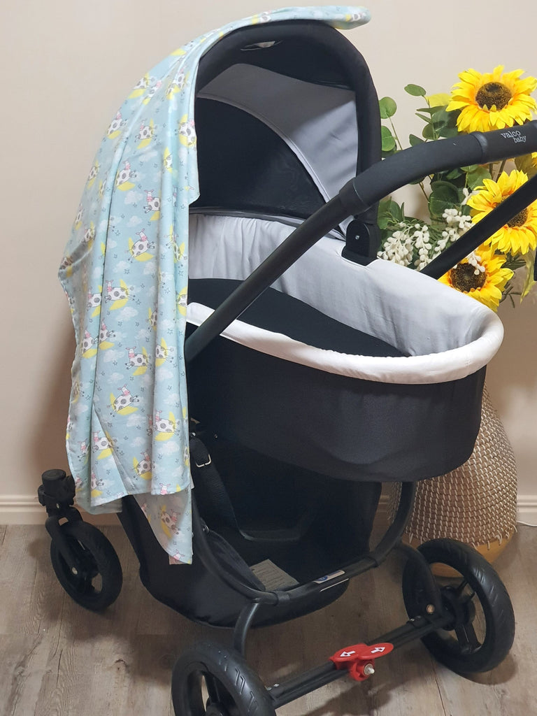 Flannelette baby wraps,blankets-Pastel blue tones