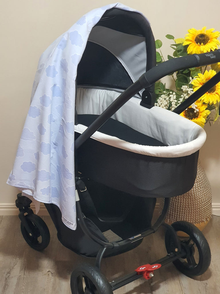 Flannelette baby wraps,blankets-Pastel blue tones