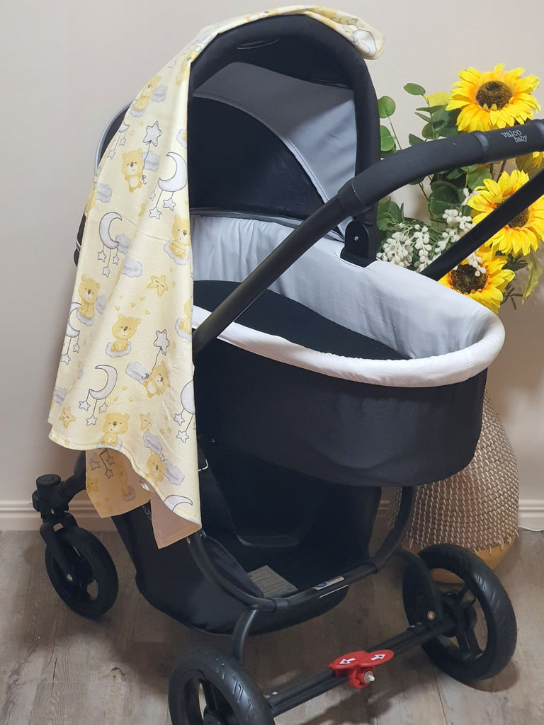 Flannelette baby wraps,blankets-Yellow tones