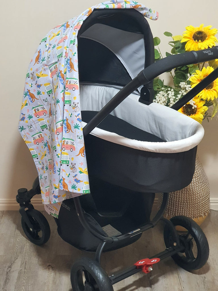 Flannelette baby wraps,blankets-Blue tones