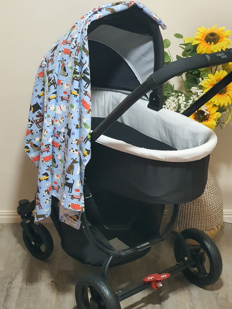 Flannelette baby wraps,blankets-Blue tones