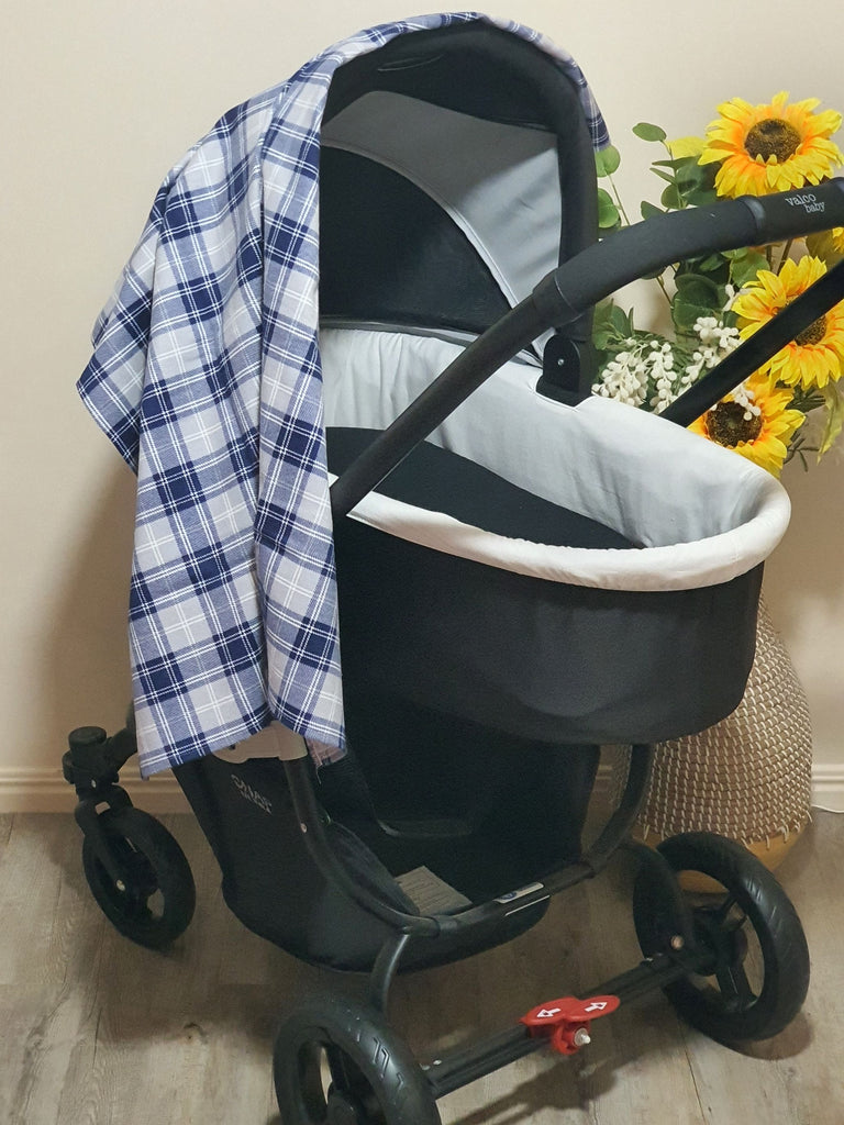 Flannelette baby wraps,blankets-Blue tones