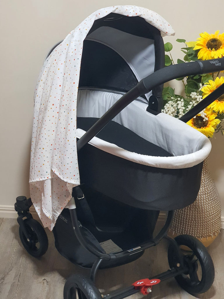 Muslin baby wraps-Blue & pastel tones