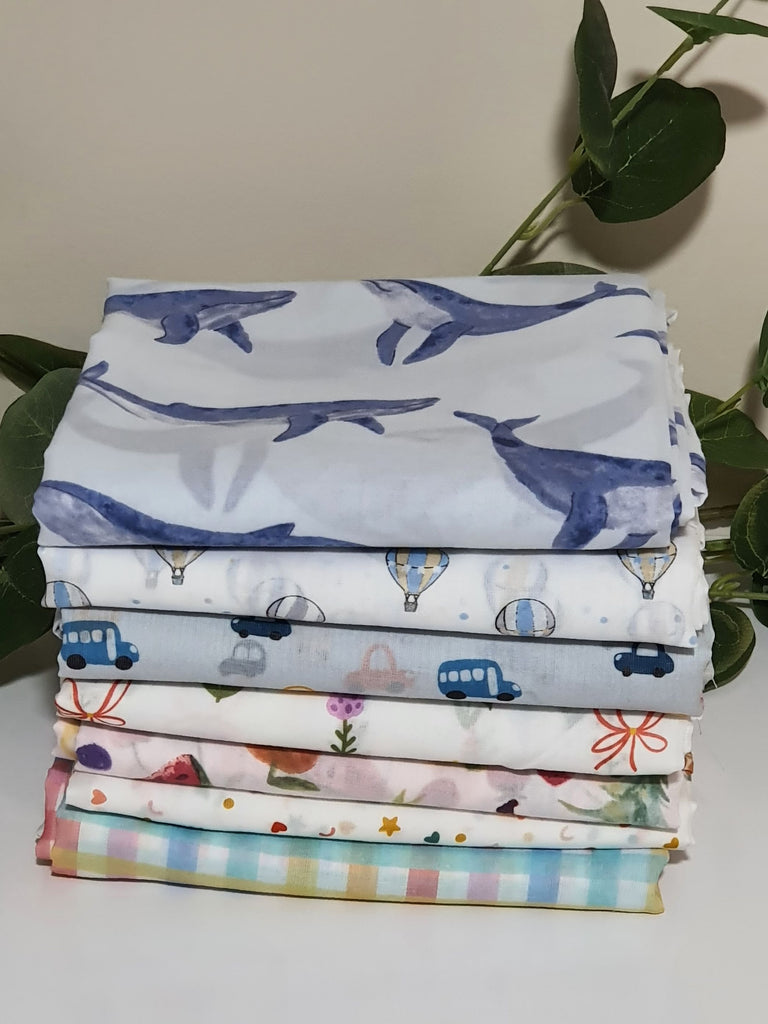 Muslin baby wraps-Blue & pastel tones
