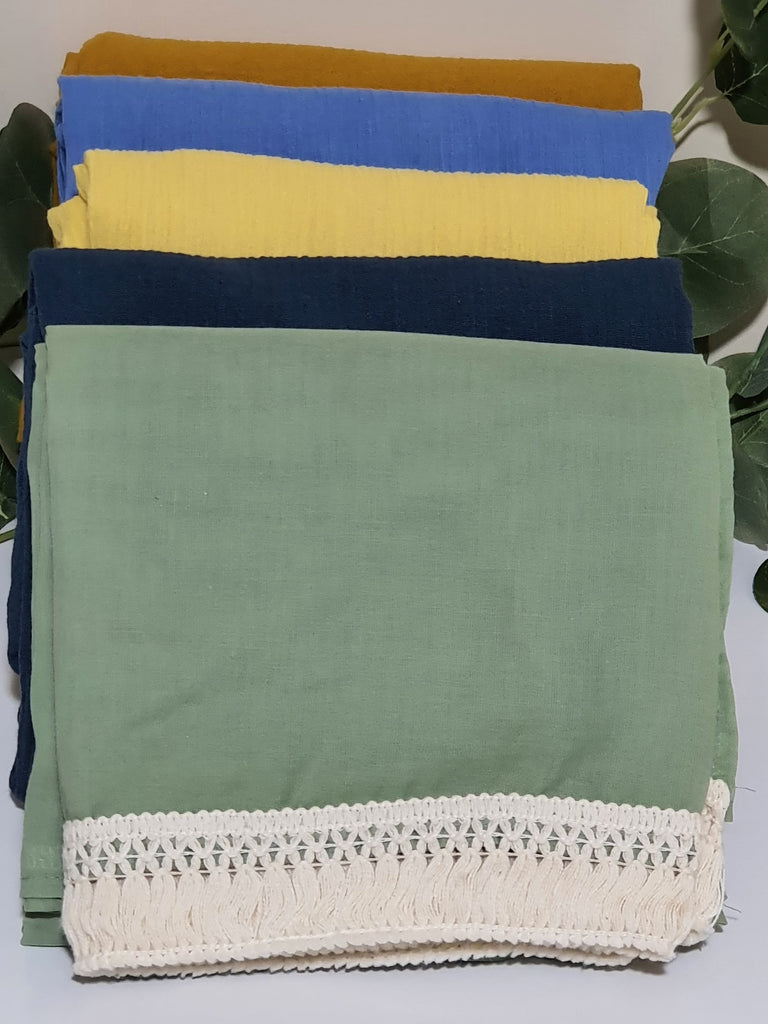 Cheesecloth baby wraps-plain,boho trim