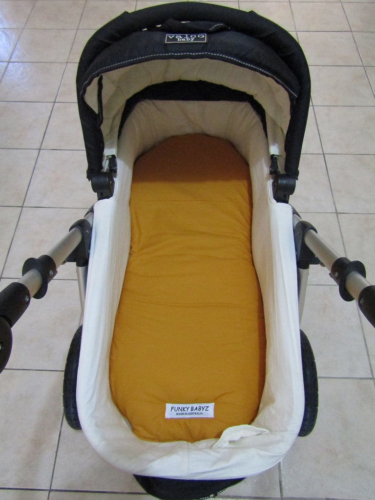 Pram/stroller bassinet liner-Organic gingham,yellow