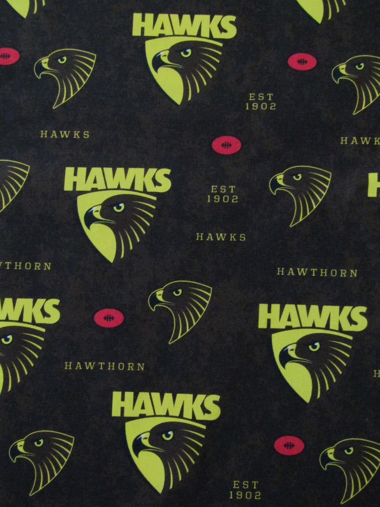 Pram liner set universal,100% cotton-AFL-Hawthorn Hawks