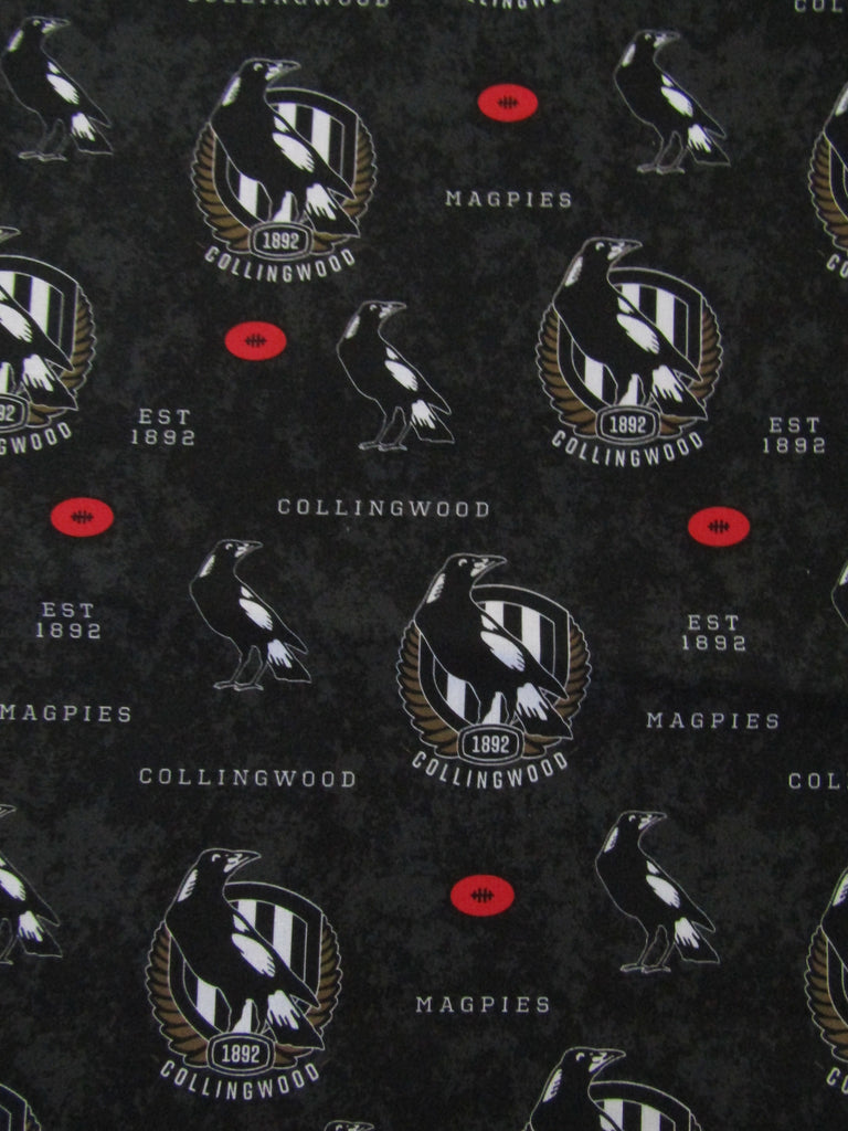 Pram liner set universal,100% cotton-AFL-Collingwood magpies