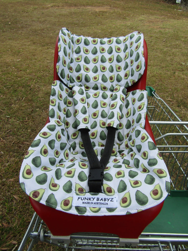 Shopping trolley capsule liner-Green,gold leaves