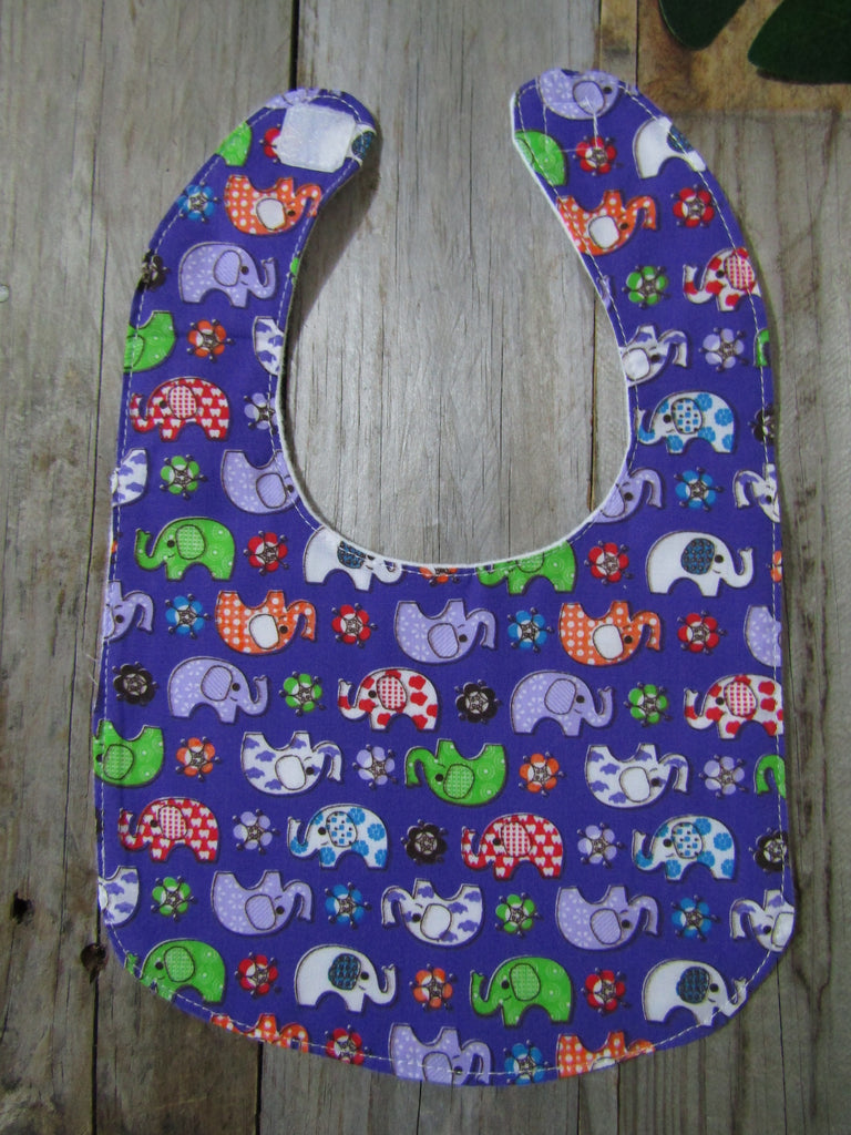 Flat bib-Floral elephants