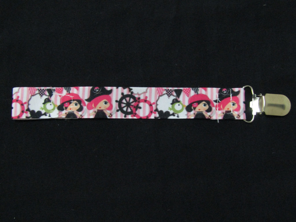 Pacifier straps,2 pack-Pretty pirates,ships ahoy