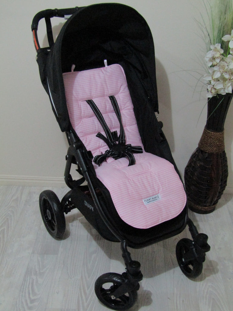 Pram liner set universal,100% cotton-Pink stripes