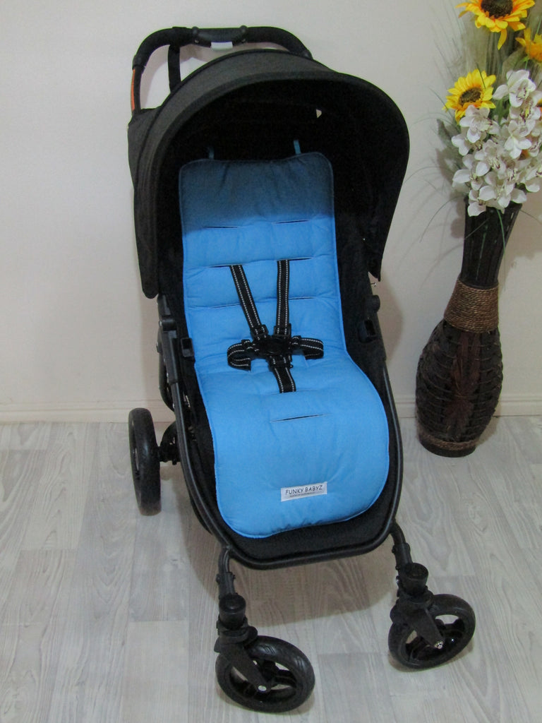 Pram/stroller seat liner-wavey lines,blue-Last one**Medium size**