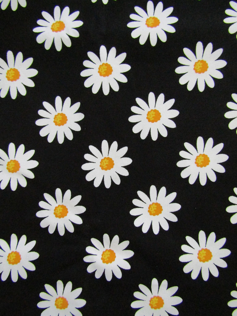 Waterproof changing mat-Large daisies,black