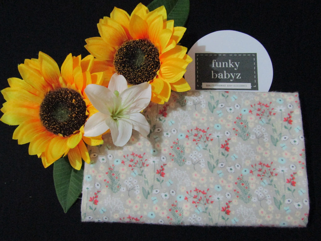 Flannelette baby wrap,blanket-Grey wild flowers