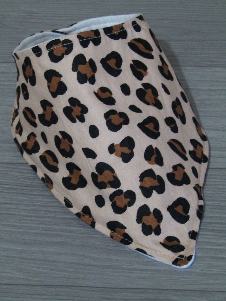 Bandana bib-Leopard spots on tan